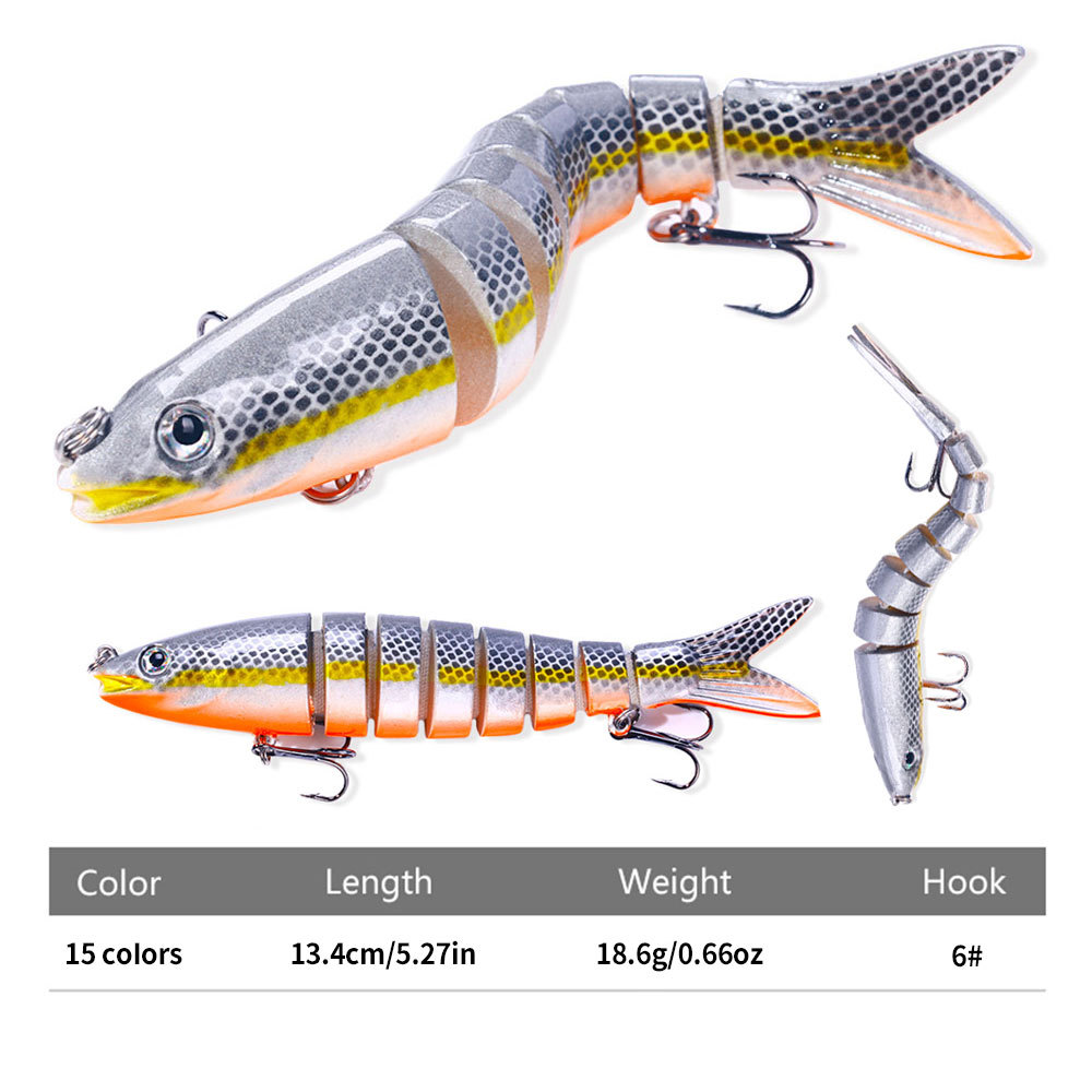 For Multi-Section Stainless Steel Live Bait 18g Bagged Sinking Lure 8-Section Export Hot-Selling Fishing Gear Wholesale – Fishing Lure – view 5