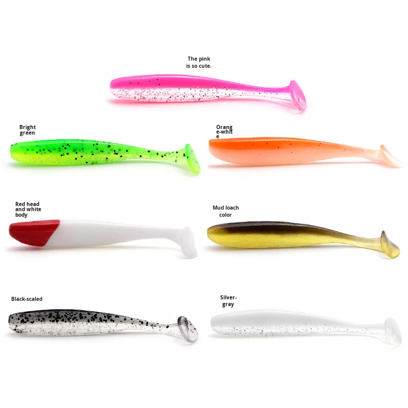 New T-tail Soft Bait Freshwater Bottom Fishing Fish Lure Soft Worm Lead Head Hook Micro Casting Bass Live Bait – Fishing Lure – view 2