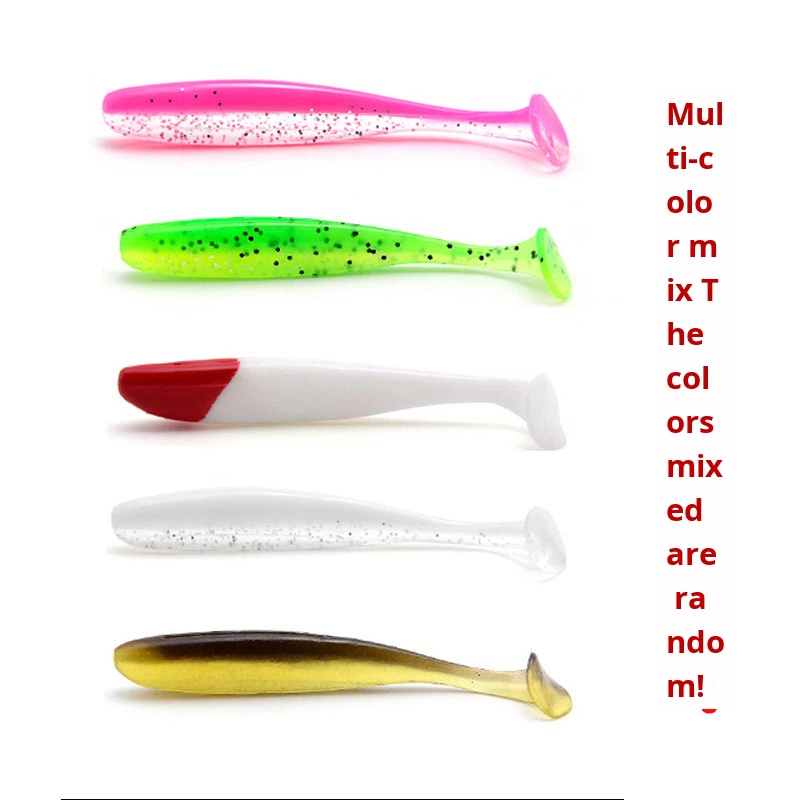 New T-tail Soft Bait Freshwater Bottom Fishing Fish Lure Soft Worm Lead Head Hook Micro Casting Bass Live Bait – Fishing Lure – view 3