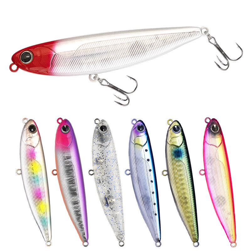 12g 85mm Stainless Steel Dog Lure for Sea Bass Red Eye Floating Printed Pencil Hard Bait – Fishing Lure – view 1