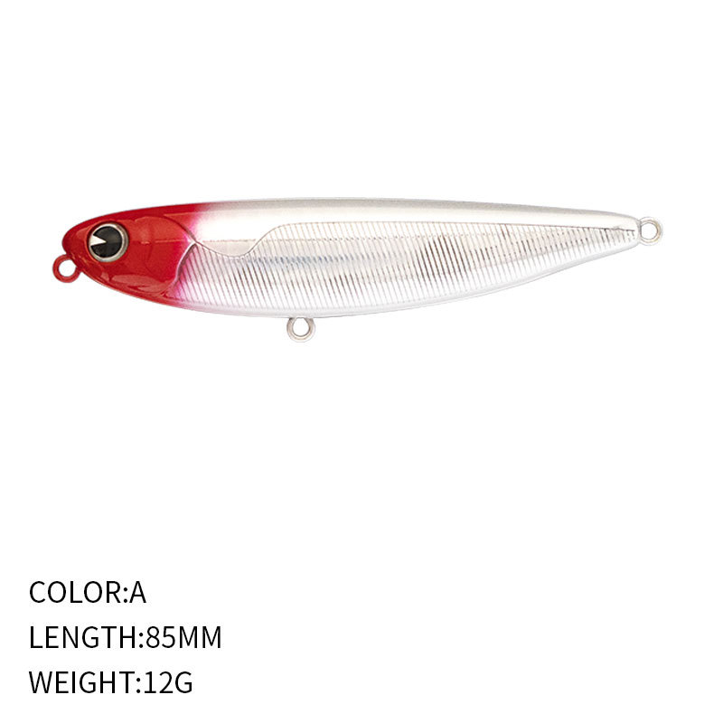 12g 85mm Stainless Steel Dog Lure for Sea Bass Red Eye Floating Printed Pencil Hard Bait – Fishing Lure – view 3