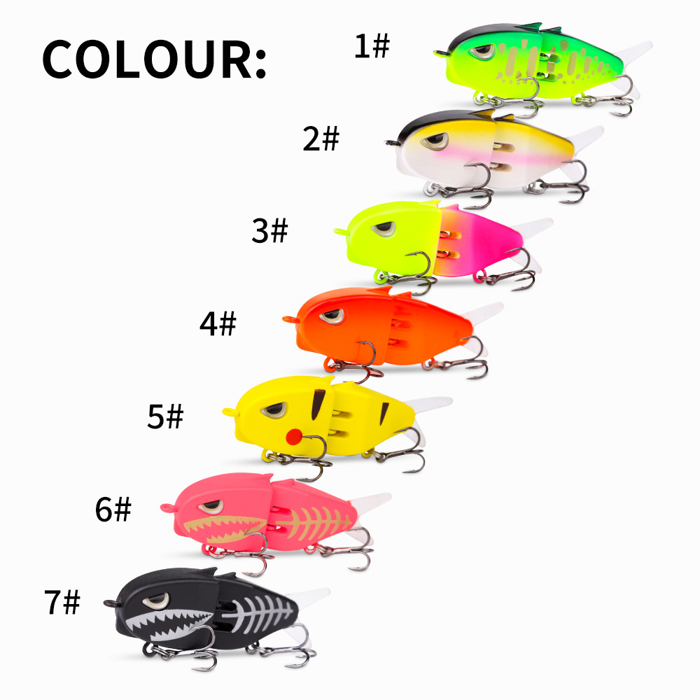 Cheery New Plastic Lure Bait Multi-Section Colorful Double Hook Small Swim Bait Mm60 Fishing Bass Lure – Fishing Lure – view 2