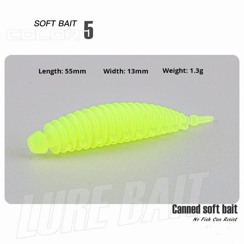 Lure Root Fishing Stainless Steel Soft Bait Caterpillar Needle Tail Straight Tail Maggot Perch Green Slight Bubble Light Fishing – Fishing Lure – view 3