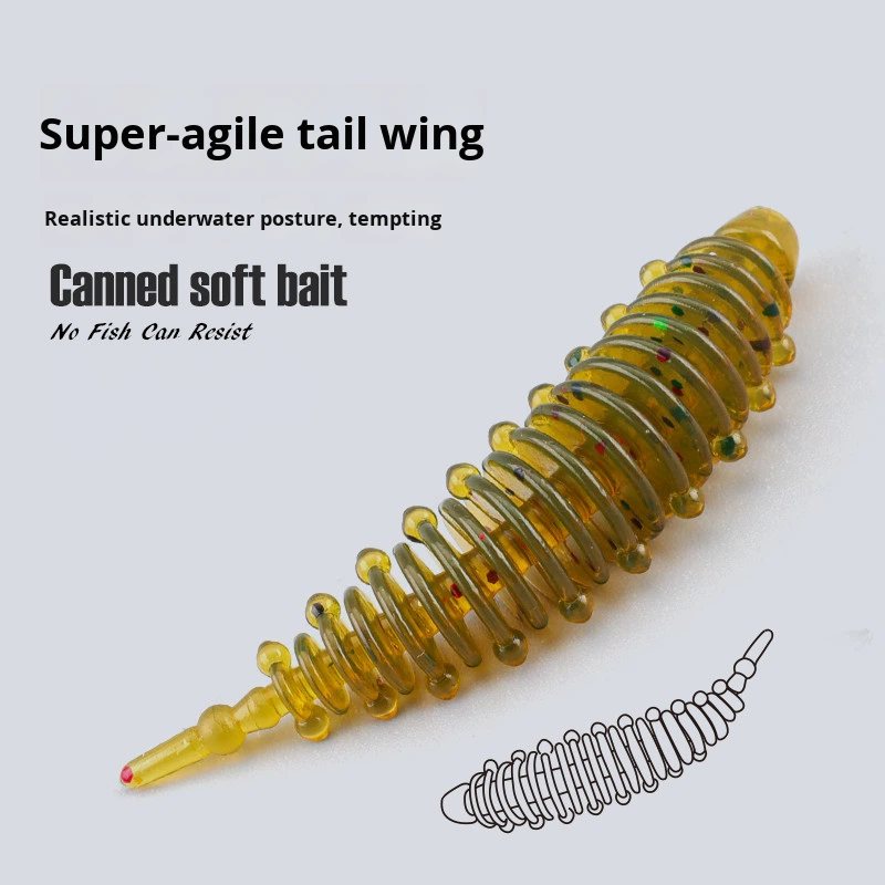 Lure Root Fishing Stainless Steel Soft Bait Caterpillar Needle Tail Straight Tail Maggot Perch Green Slight Bubble Light Fishing – Fishing Lure – view 4