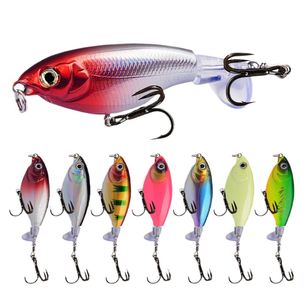 Lure Bait System Long Cast Floating Pencil Live Bait Set Propeller Bionic Bait Freshwater Fishing Snakehead Fish Metal – Fishing Lure – view 5