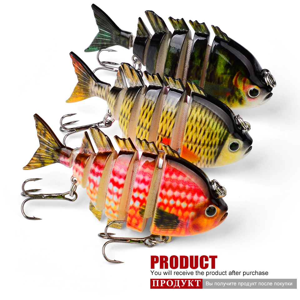 6-joint Multi-joint Fish Lure 8cm 16g Bionic Plastic Live Bait with Hooks Versatile for Perch and Sea Bass – Fishing Lure – view 1
