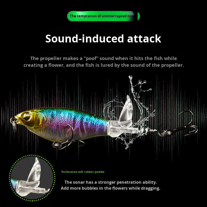 Plastic Live Bait Floating Water Tractor Lure Surface System Explosive Water Pencil Propeller Freshwater Fishing Red Fish – Fishing Lure – view 4