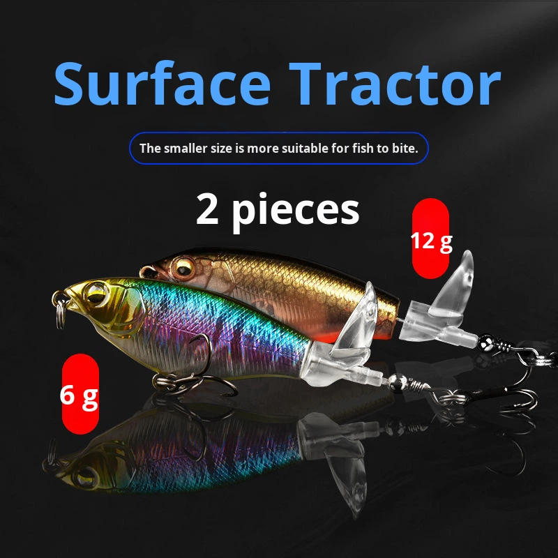 Plastic Live Bait Floating Water Tractor Lure Surface System Explosive Water Pencil Propeller Freshwater Fishing Red Fish – Fishing Lure – view 2