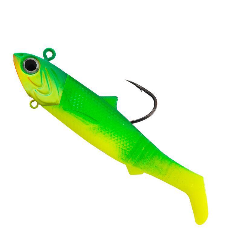 Boat Sea Fishing Bass Lead Head Hook Stainless Steel Live Bait Fish Shape T Tail Soft Bait – Fishing Lure – view 1