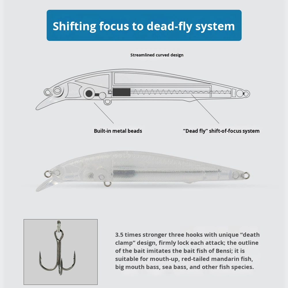 Shark Skimmer 7g-12.5g Floating Minnow Long Casting Lure Bait Metal Powdery Live Bait with Hooks Wild Fishing – Minnow – view 3