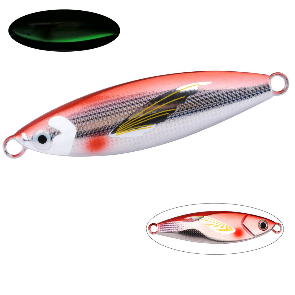 Cross-border Asymmetric Luminous UV Deep-sea Boat Fishing Iron Plate Lead Live Bait Slow Jig Long-distance Casting Hooks Lure – Fishing Lure – view 5