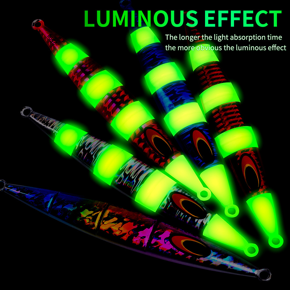 Slow Shaking Iron Plate Lead Fish Deep Sea Boat Fishing Luminous Live Bait 30g-250g Sea Fishing Fast Sinking Lure – Fishing Lure – view 4