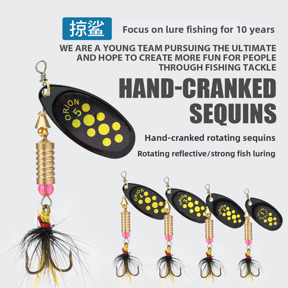 Shark Skimmer Iron Cross-Border Hand-Cranked Live Bait Spinner Lure 3.5g 4.5g 7g 12g Rotating Saltwater Mandarin Fish with Hooks – Fishing Lure – view 3