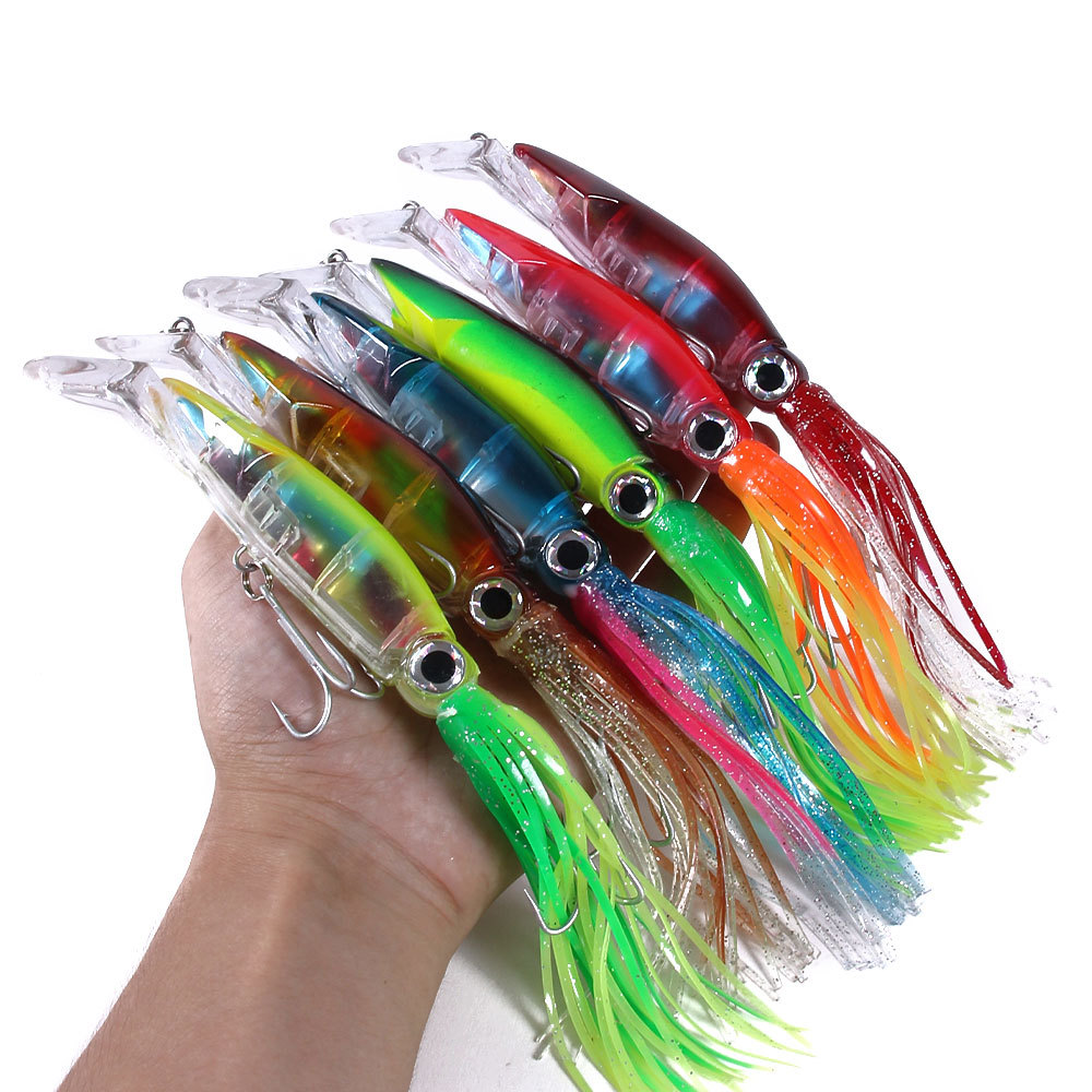 Luminous Squid Fishing Lure 40g Beard Man Long Cast Slow Sinking Realistic Big Octopus Sea Fishing Grouper Silicone Live Bait – Fishing Lure – view 1