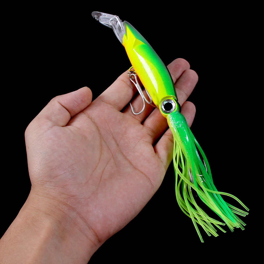 Luminous Squid Fishing Lure 40g Beard Man Long Cast Slow Sinking Realistic Big Octopus Sea Fishing Grouper Silicone Live Bait – Fishing Lure – view 2
