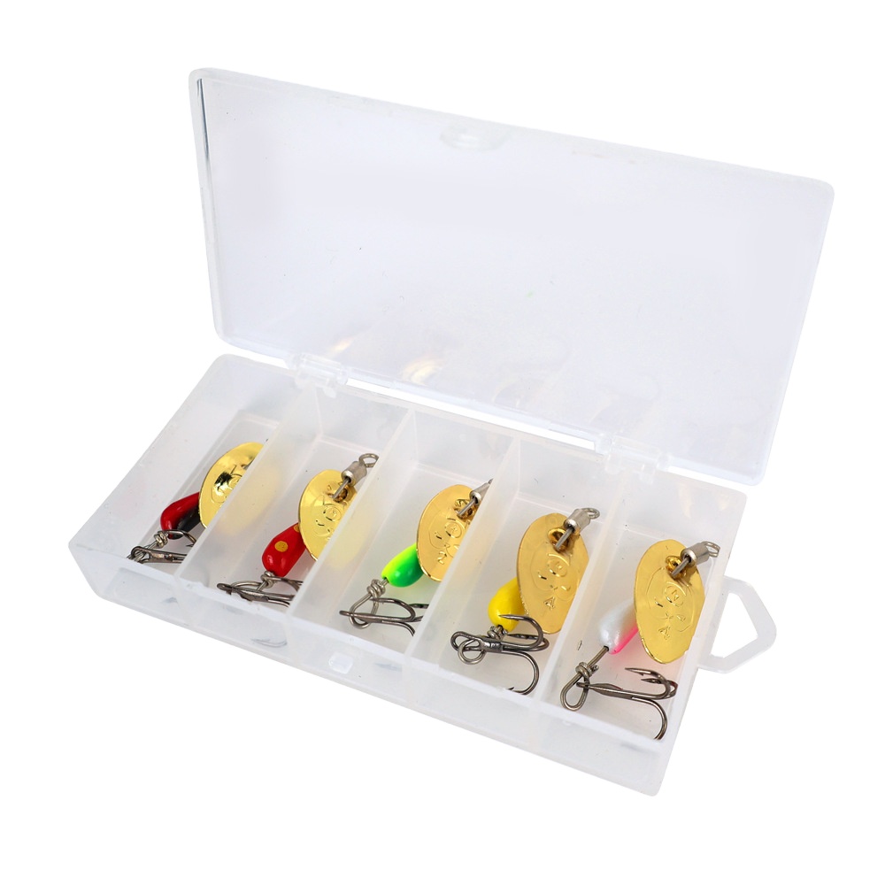 Micro Lure Eccentric Sinking Hand Crank Rotating Spinner Live Bait Fly Casting Far Casting Mouth White Strip Metal Spinner Hooks – Fishing Lure – view 2