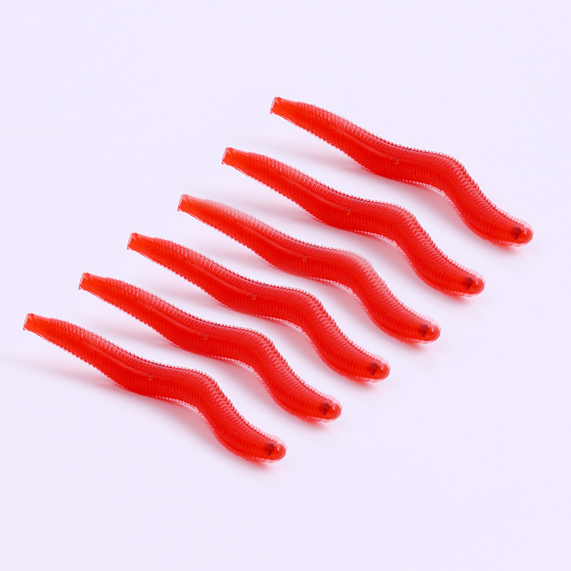 Fake Earthworm Fishy Red Worm Live Bait PP Material Soft Lure Without Hooks Black Pit Fish Food – Fishing Lure – view 2