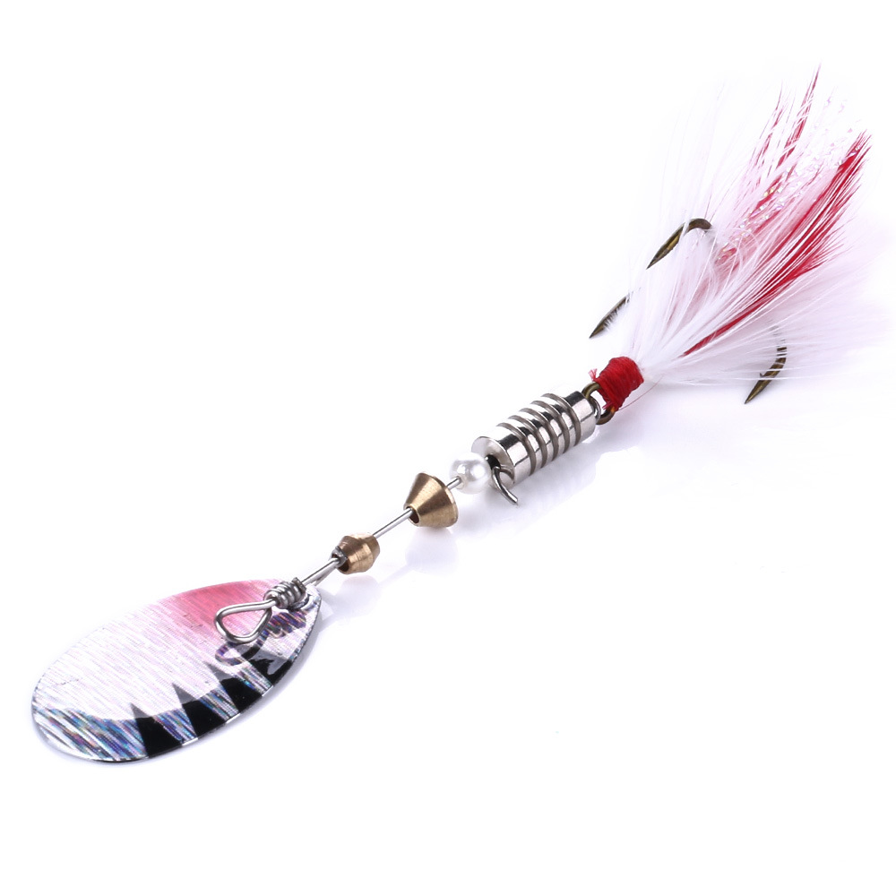 JIA Metal Rotating Sequin Live Bait Fishing Lure with Colorful Feather Hook 7cm 5.5g – Fishing Lure – view 5