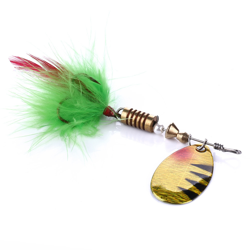 JIA Metal Rotating Sequin Live Bait Fishing Lure with Colorful Feather Hook 7cm 5.5g – Fishing Lure – view 3