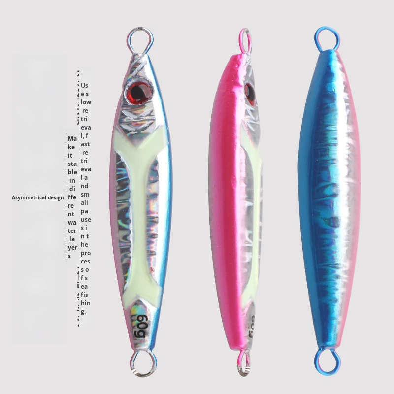 Cheery Little Fat Slow Jigging Stainless Steel Plate Rotating Bearing Sequin UV Single Hook Boat Fishing Lure Swordfish Fishing – Fishing Lure – view 2