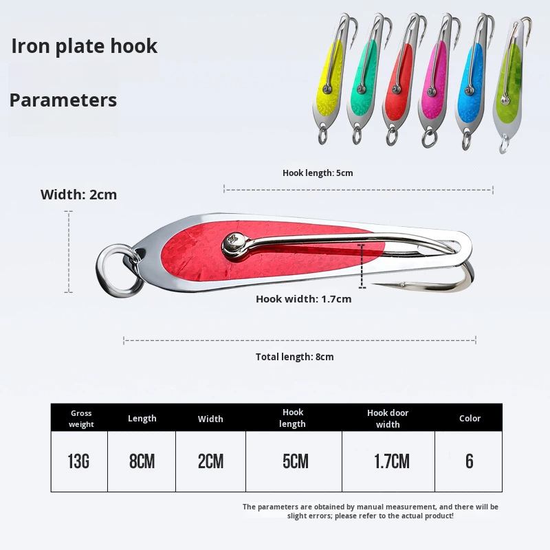 Stainless Steel Sequin 8cm 13g Single Hook Large Plate Boat Deep Sea Fishing Live Bait Printed Big Spoon – Fishing Lure – view 4