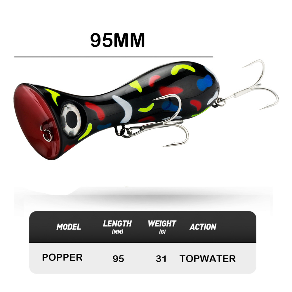 95mm 31g Floating Water Wave Crawling Lure Bait Surface Bait Fishing Metal Live Bait with Hooks Bass Carp Big Mouth Wave – Fishing Lure – view 4