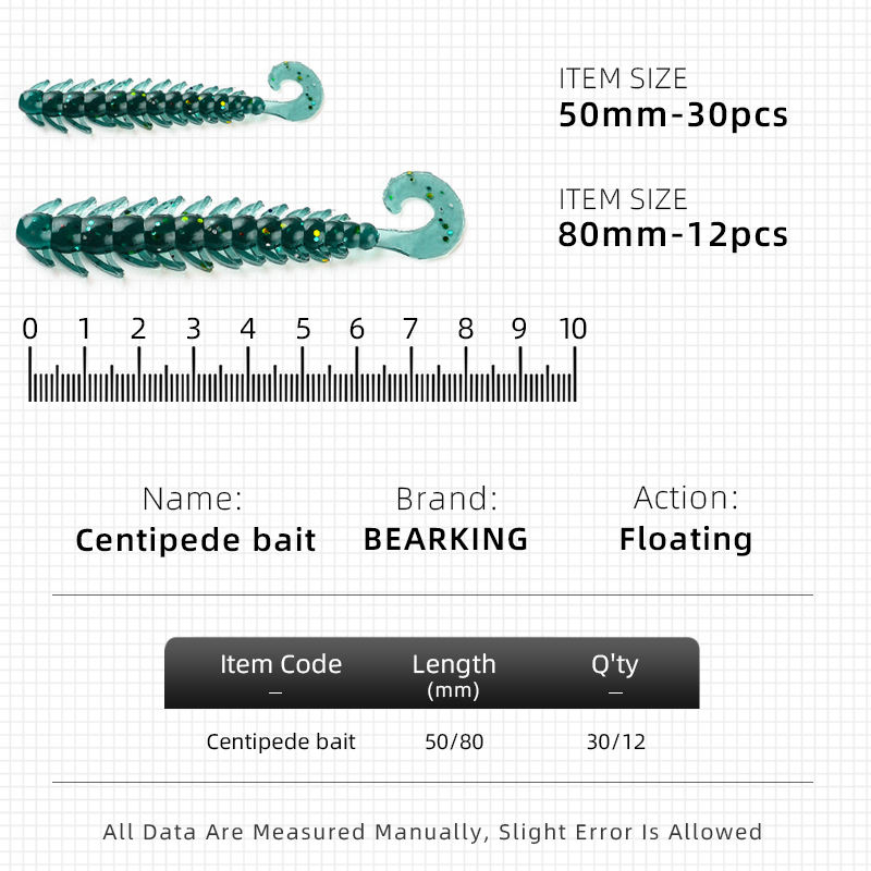 CHEERY Plastic Soft Roll Tail Midwater Bait Worm Lures 6g 110mm Threaded for Trout Bass Saltwater River Float Fishing Hooks – Worms & Grubs – view 3