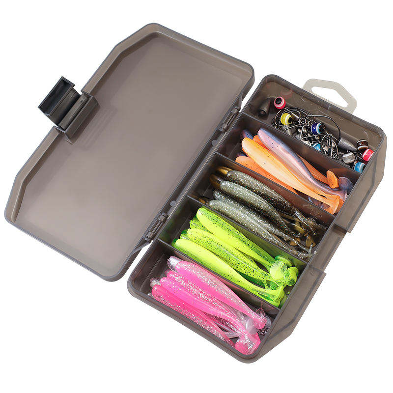 CHEERY Fishing Lure With Jig Hook Set Artificial Soft Bait Plastic Bionic Swimbait Fishing Lure Group Paddle Tail Swim Baits – Worms & Grubs – view 3