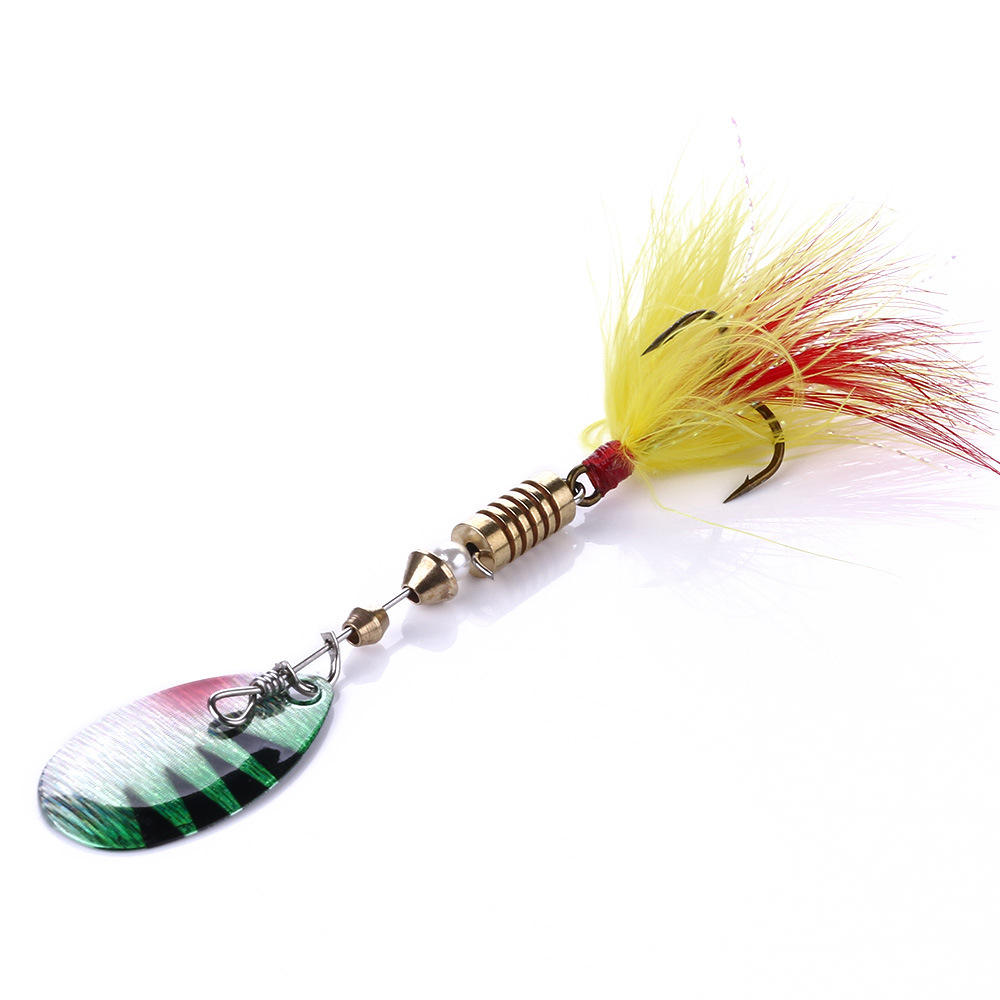 CHEERY Metal Rotating Sequin Live Bait Fishing Lure Colorful Feather Hook for Trout River Sea Fishing Float Fishing 7cm 5.5g – Fishing Lure – view 3