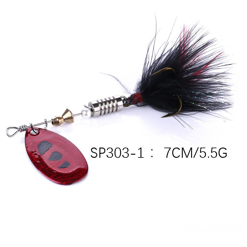 CHEERY Metal Rotating Sequin Live Bait Fishing Lure Colorful Feather Hook for Trout River Sea Fishing Float Fishing 7cm 5.5g – Fishing Lure – view 4