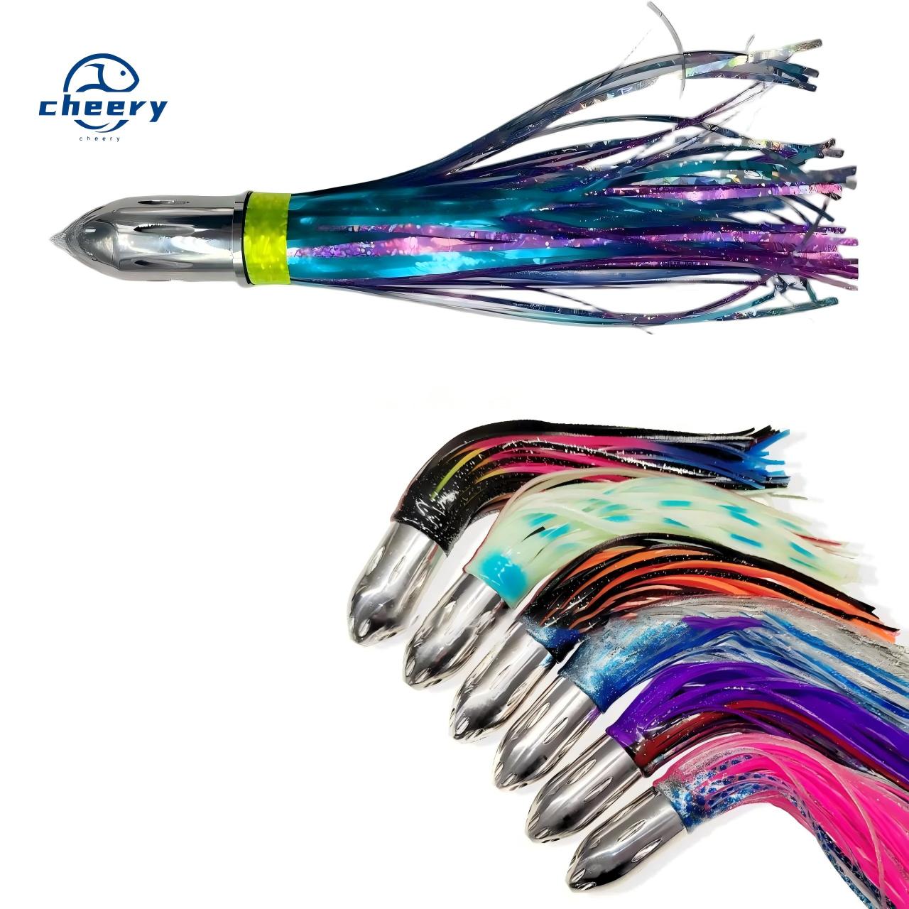 CHEERY High Quality SSLN01 Octopus Squid Skirt Stainless Steel Head Trolling Lure Saltwater Marlin Tuna Big Game Fishing Lures – Metal Lure – view 1