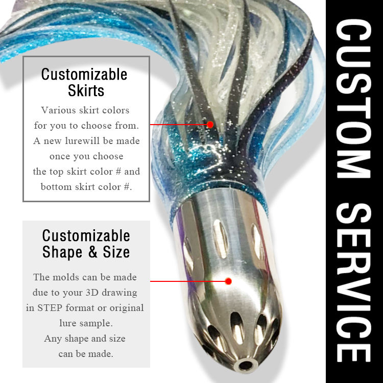 CHEERY High Quality SSLN01 Octopus Squid Skirt Stainless Steel Head Trolling Lure Saltwater Marlin Tuna Big Game Fishing Lures – Metal Lure – view 4