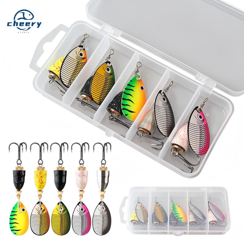 CHEERY 10g Spoon Spinner Fishing Lure Metal Inline Spinning Bait Blade Spoon Lure with Treble Hook for Bass – Metal Lure – view 1