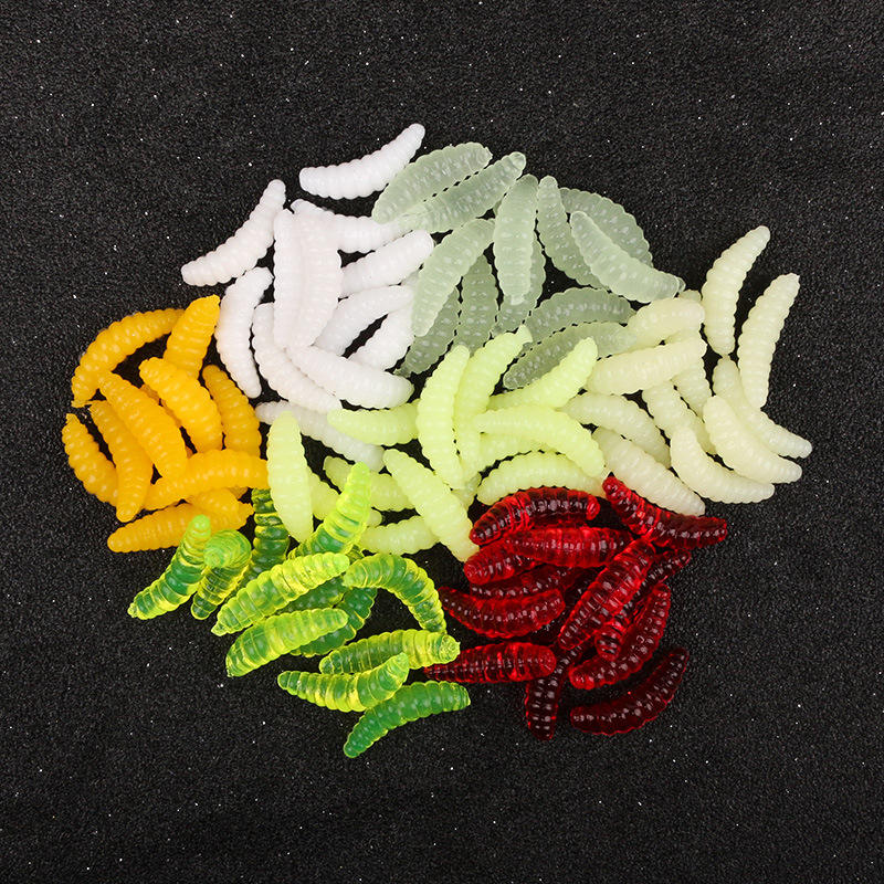 Factory Wholesale Artificial Soft Bait Bulk Mealworm Lure for Carp Bass Perch Trout Saltwater Fishing – Fishing Lure – view 3