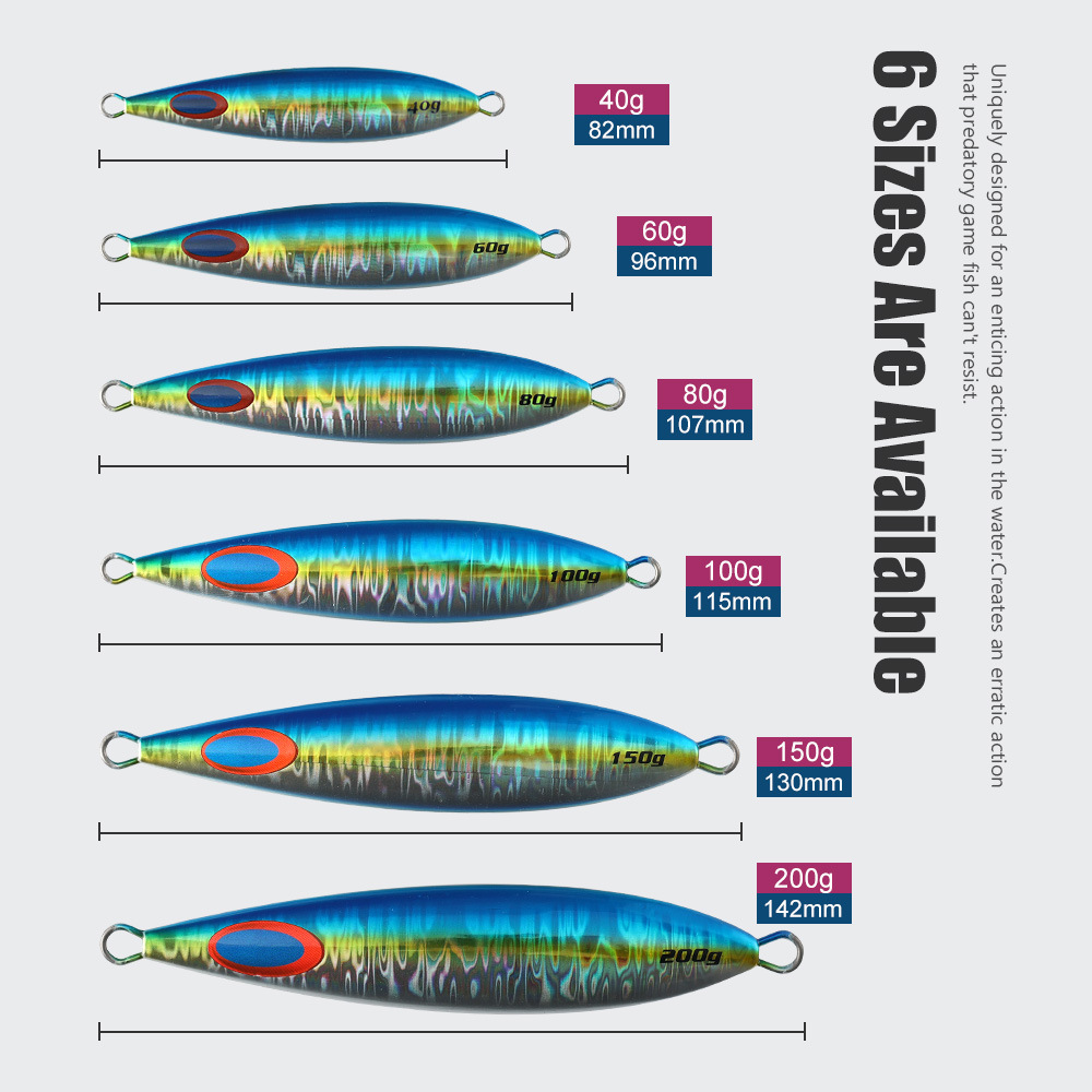 CHEERY 40g 60g 80g 100g 150g 200g Tuna Fishing Lure Metal Jig Bait Slow Fall Pitch Jigging Jigs Lure – Metal Lure – view 3
