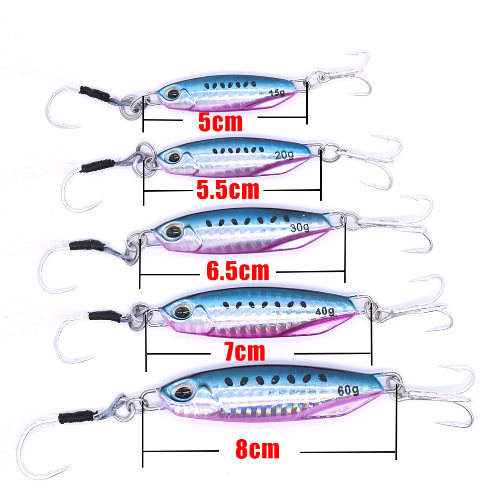 AOCLU Slow Metal Cast Jig Spoon 20g Casting Jigging Lead Fish Sea Bass Fishing Lure Artificial Bait Tackle for Saltwater Jigging – Metal Lure – view 2