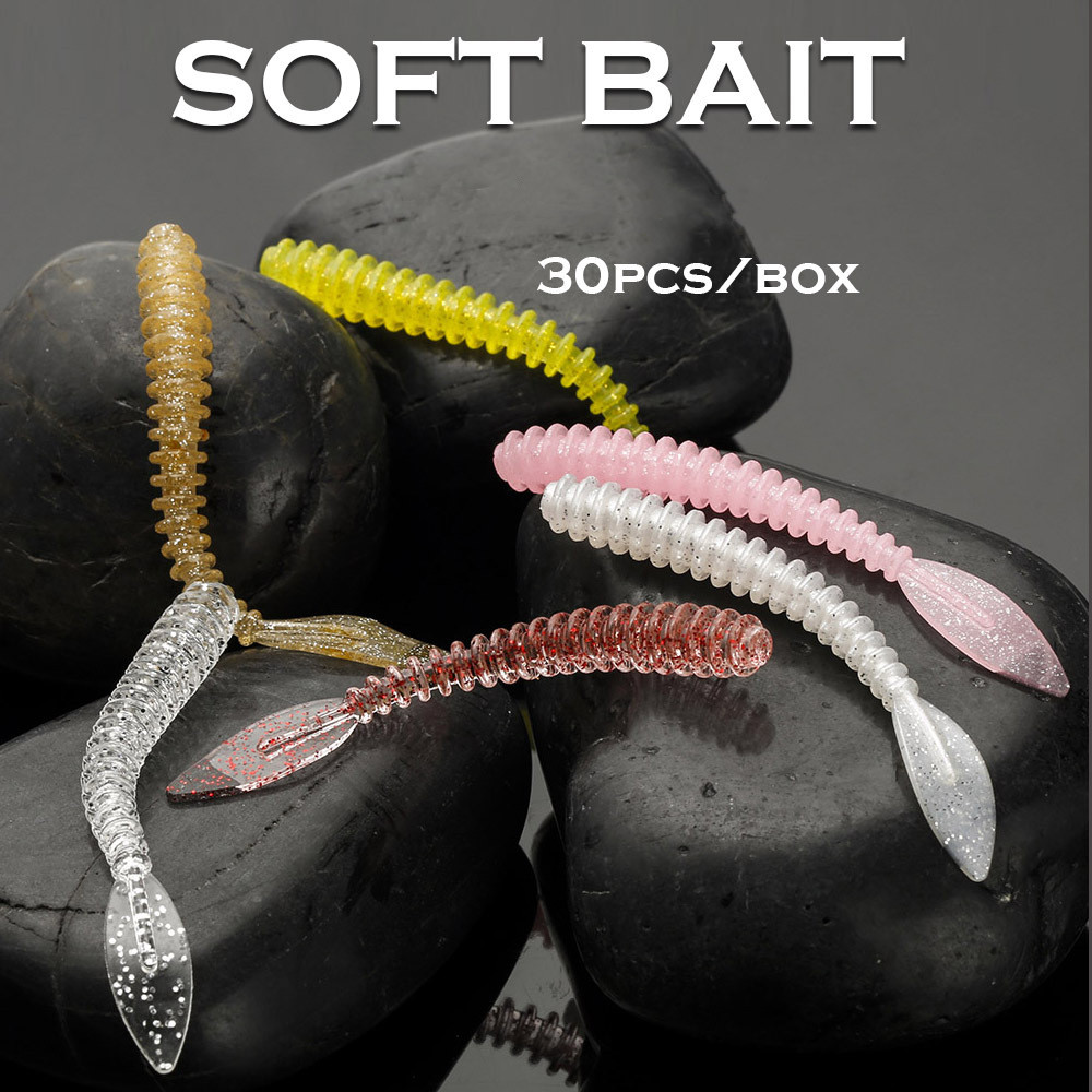 Cheery TP048 57mm 0.64g PVC Artificial Soft Worm Topwater Lure Luminous Float Fishing Bait for Kids-Saltwater & Freshwater Use – Worms & Grubs – view 3
