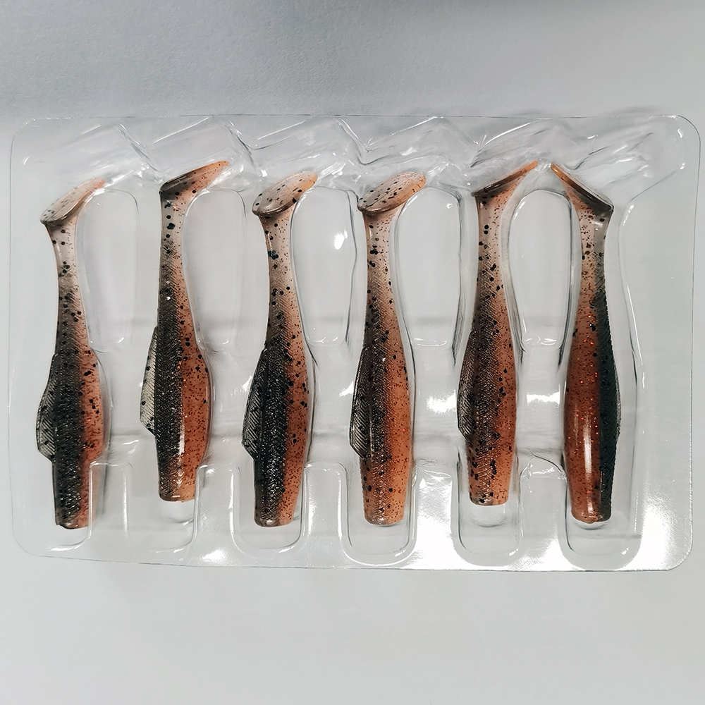 CHEERY TPR 65mm 2.3g 55mm 1.8g Soft Paddle T Tail Fishing Ripple Shad Lure Small Double Color Artificial Swimming Bait – Worms & Grubs – view 3
