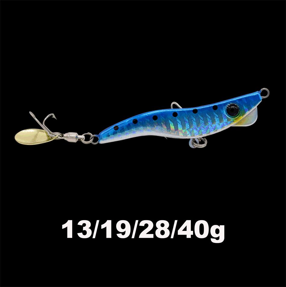 LureStorm Japan Metal Shrimp Jig Lure 13g 19g 28g 40g Metal Jig Spin Tail with Treble Hook and Spoon Saltwater Fishing Lure – Metal Lure – view 3