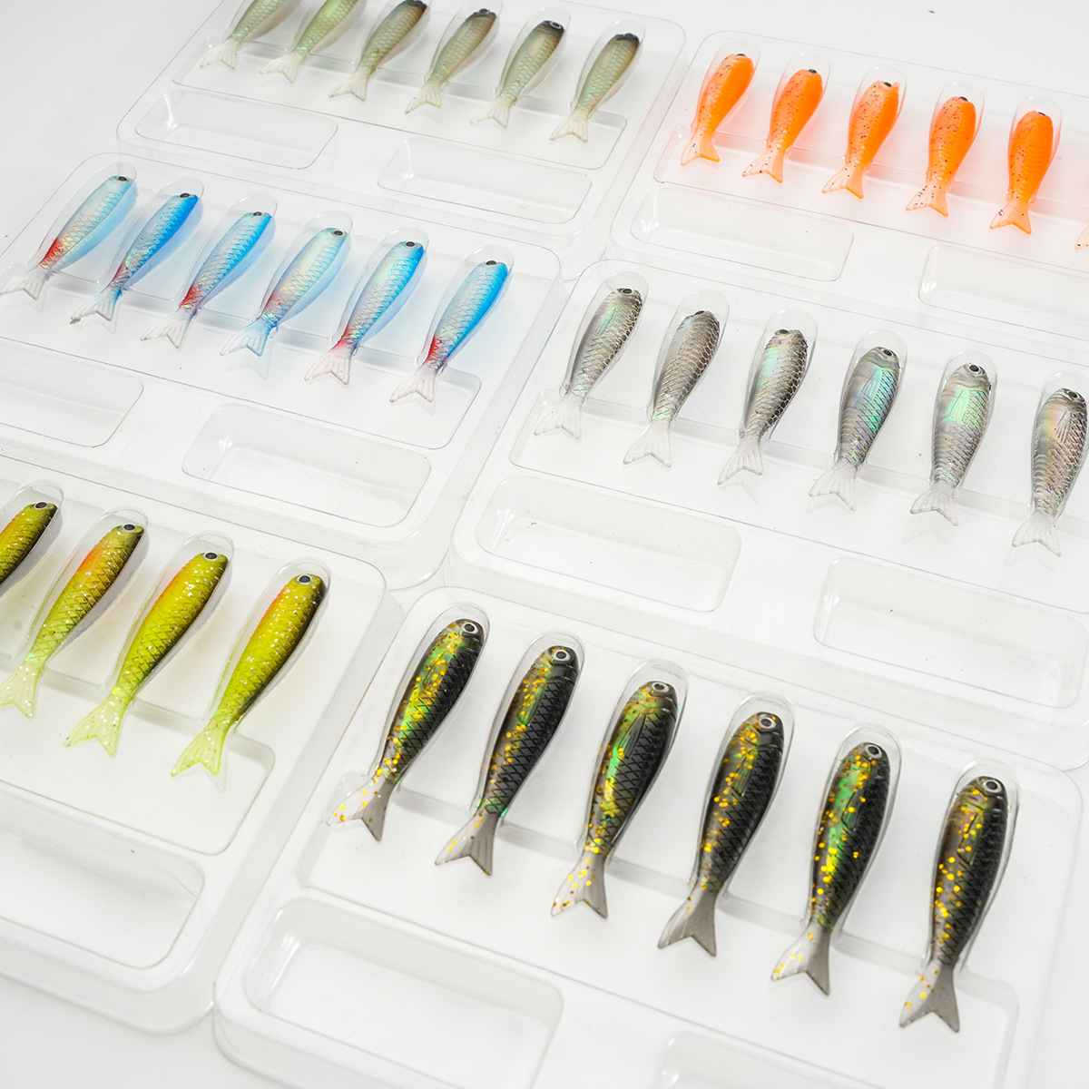 CHEERY 5CM Mini Bait for Fishing Black Pit Bass Mandarin Fish Built-In Reflective Aluminum Foil Simulation Fork Tail Soft Bait – Worms & Grubs – view 4