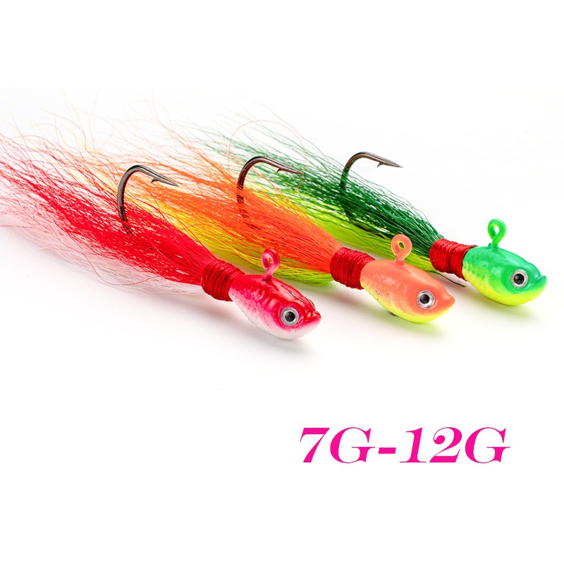 CHEERY 7g 10g 16g Deer Hair Metal Jig Head Hook Metal Jig Lure Sturdy Bait Fishing Jigging Lure – Metal Lure – view 2