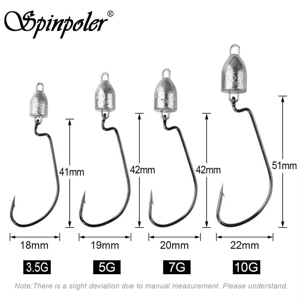 Spinpoler Fishing Swing Jig Heads Hook 3.5g/5g/7g/10g Soft Plastic Baits Swimbait Wobbler Freshwater Saltwater Bass Accessories – Fishhook – view 2