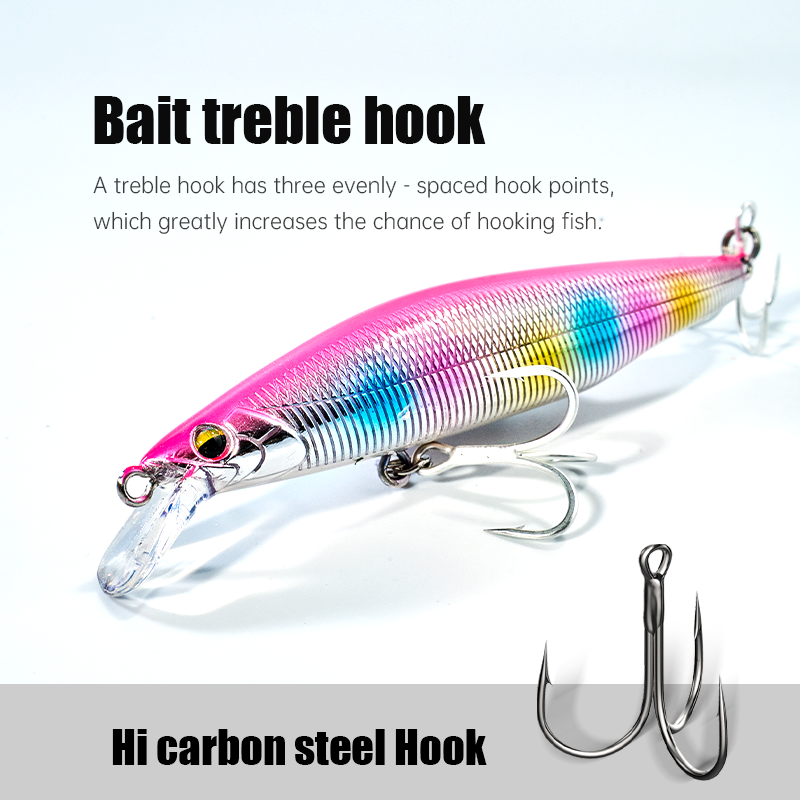 Factory Price High Quality 90mm 10g Minnow Feather Hook Printed ABS Minnow Fishing Lures for Saltwater Fish – Pencil – view 5