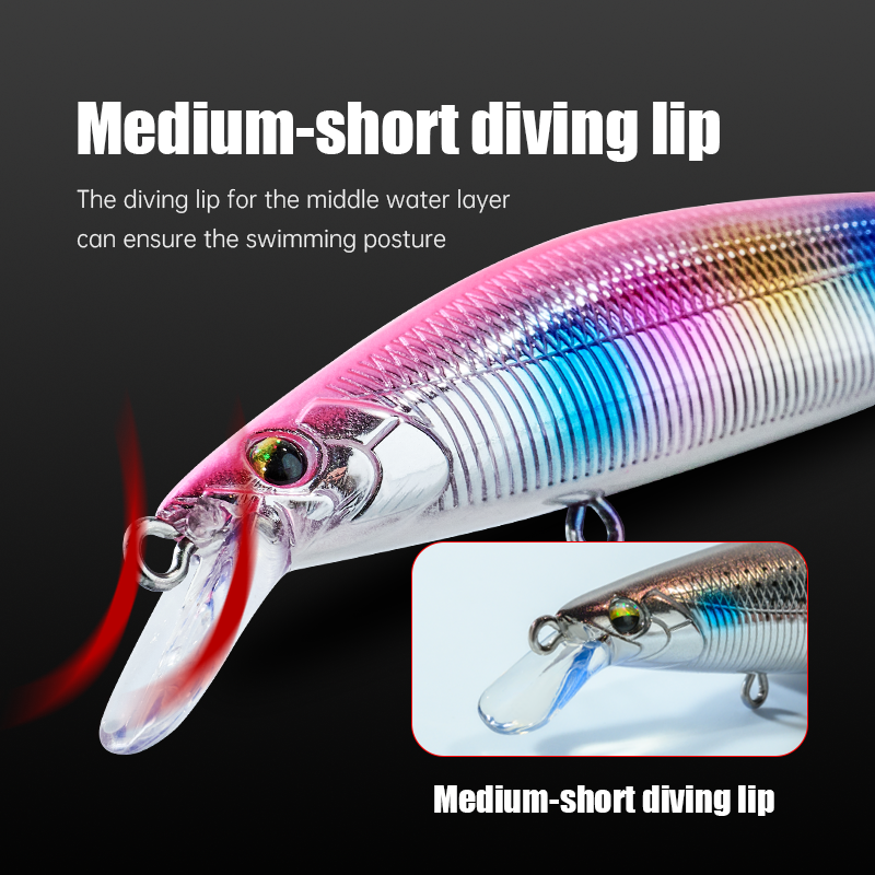 Factory Price High Quality 90mm 10g Minnow Feather Hook Printed ABS Minnow Fishing Lures for Saltwater Fish – Pencil – view 4