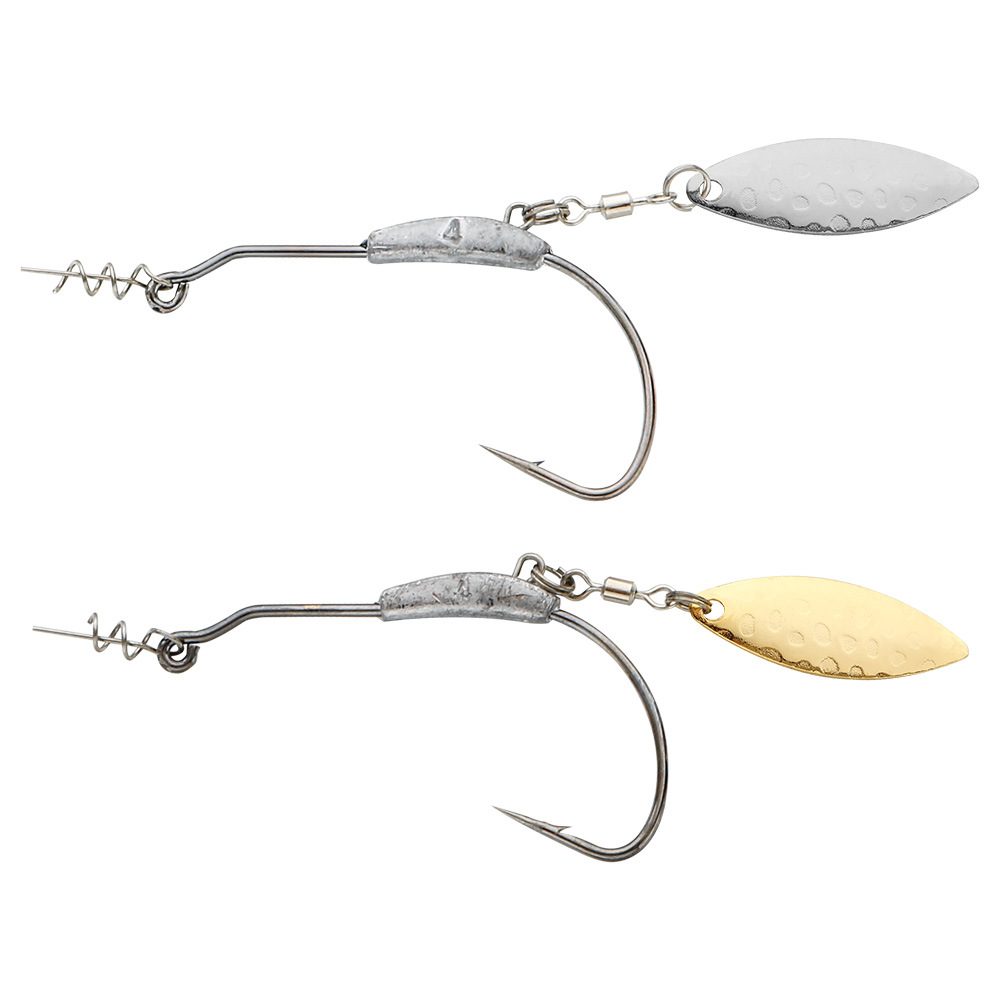 Quality Lead Jighead Silver and Gold Spiner Lead Weight Metal Spin Fishing Tackle Weedless Fishing Hook Jig Head – Fishhook – view 5