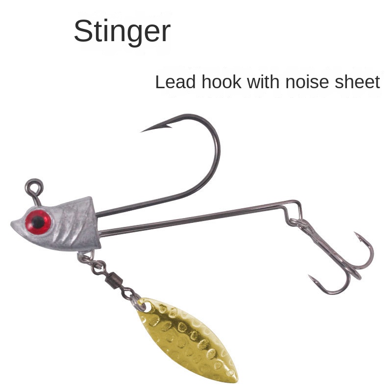 CHEERY 7-15g Stinger Overturned Hook Primary Color Lead Blood Groove Integrated Steel Wire Golden Noise Piece Ocean Boat Fishing – Fishhook – view 5