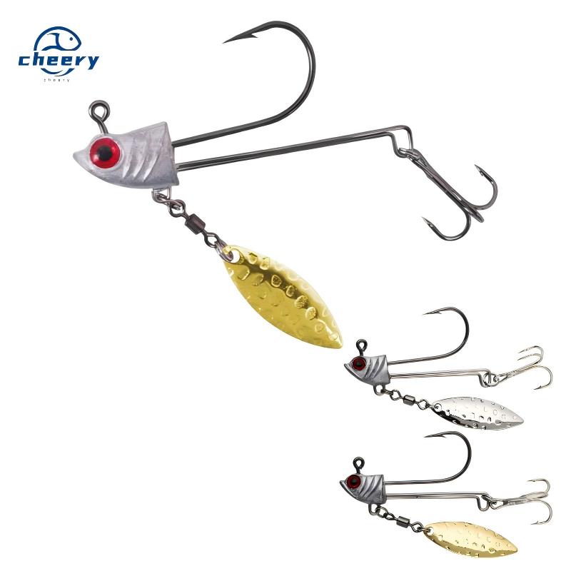 CHEERY 7-15g Stinger Overturned Hook Primary Color Lead Blood Groove Integrated Steel Wire Golden Noise Piece Ocean Boat Fishing – Fishhook – view 1