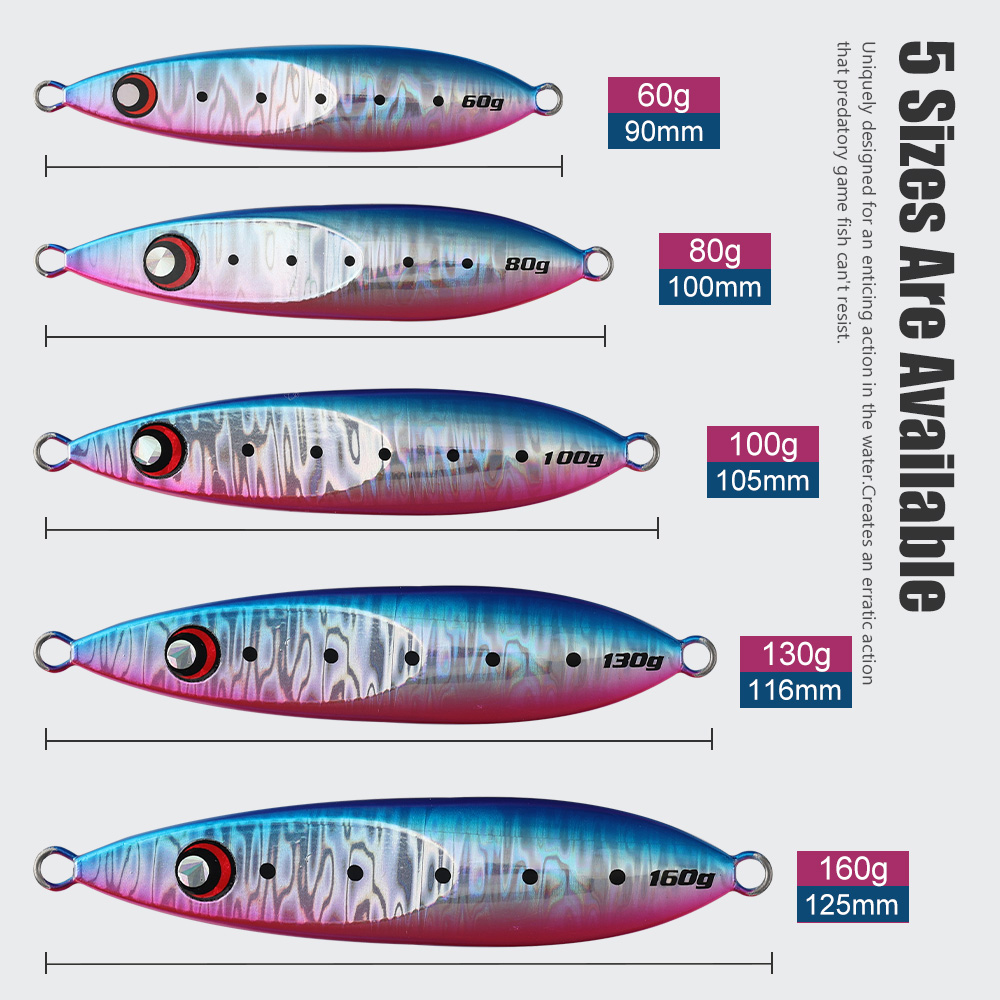 Jiggingpro Slow Blatt R Jig 60g 80g 100g 130g 160g Lead Jigging Lures Fishing Jigs for Bass Saltwater Fishing Lure – Metal Lure – view 5
