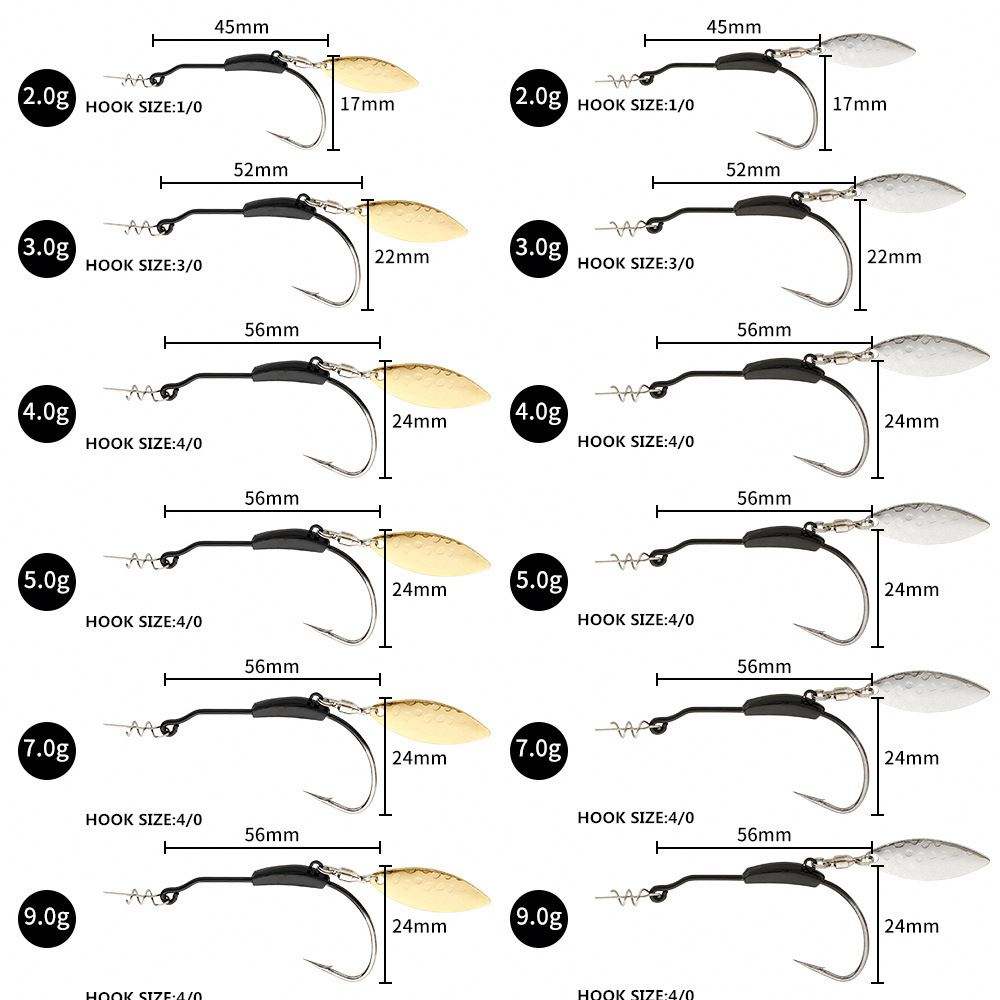 New Metal Soft Crank Bait Lead Fishing Crank Hook Spoon 3G-9G Spring Twist Lock Freshwater Fish Catfish Freshwater Fish Catfish – Fishhook – view 4