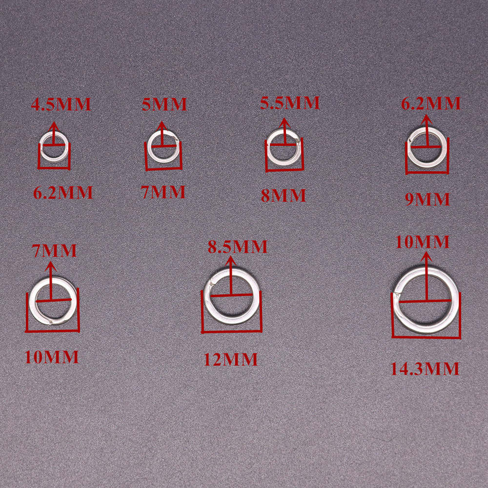 Packaged 6.2mm-14.3mm Polished Hight Quality 304 Stainless Steel Fishing Tackle Accessories Spilt Rings – Fishhook – view 2